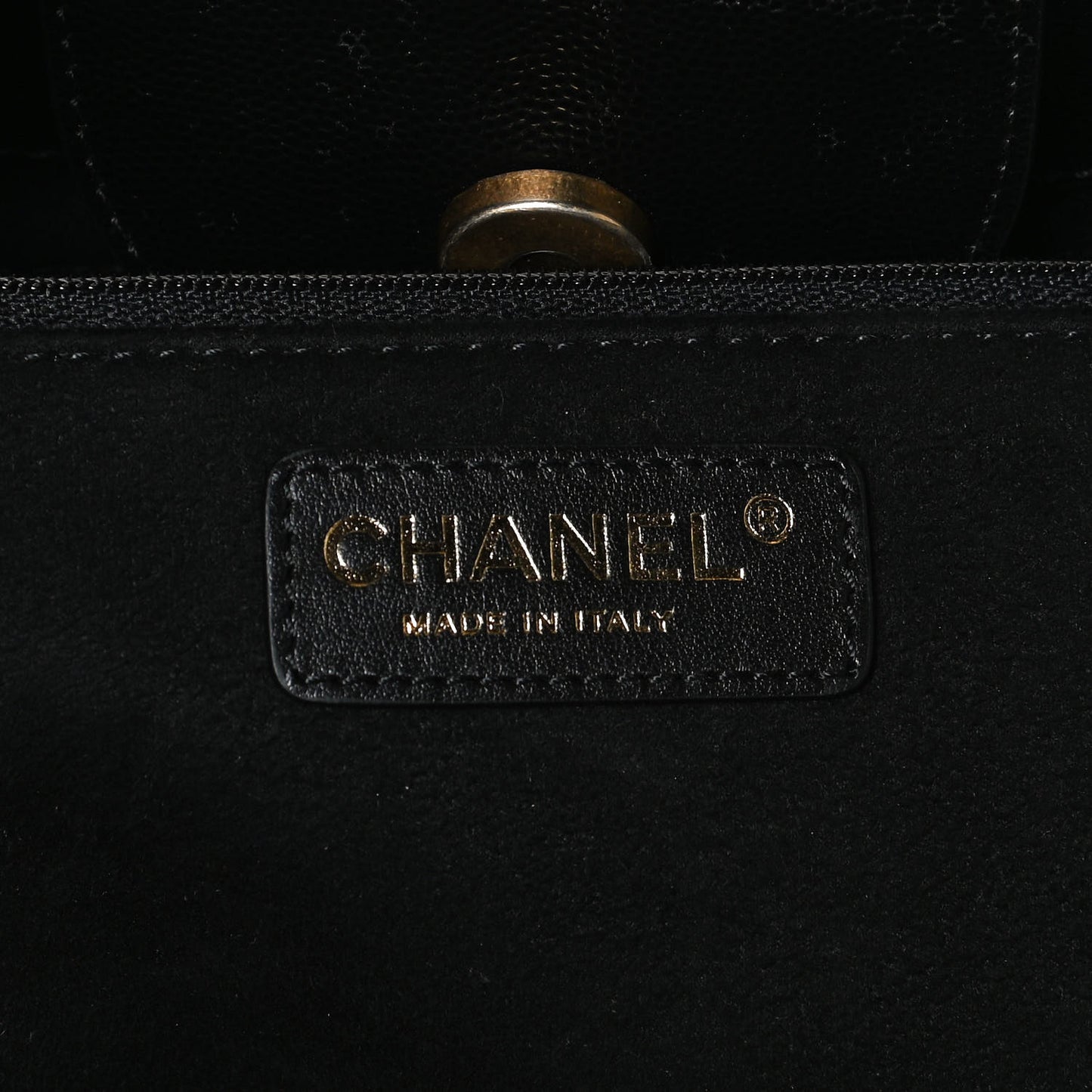 Caviar Medium Studded Deauville Tote Black