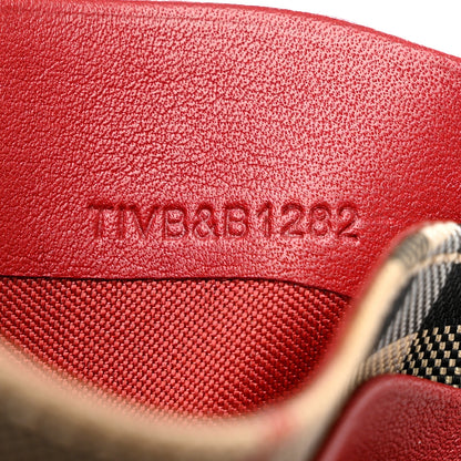 Burberry Calfskin Horseferry Check Izzy Card Case Red 6 of 8