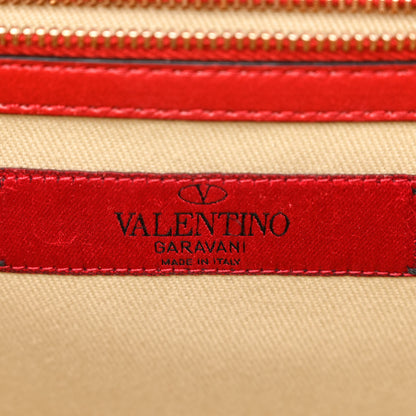 Valentino Garavani Patent Large Glam Lock Rockstud Flap Red 6 of 13