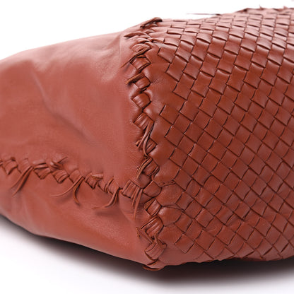 Bottega Veneta Nappa Intrecciato Large Fringe Shoulder Bag Rust 9 of 11