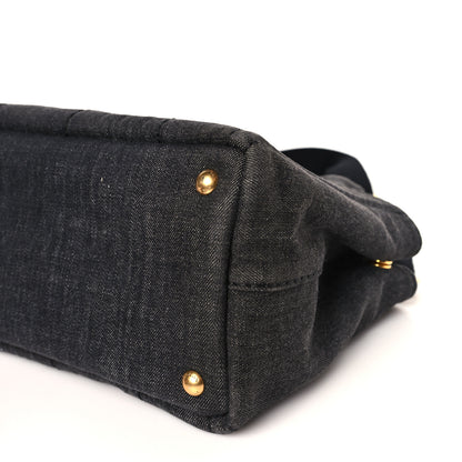 Prada Denim Small Logo Tote Black 8 of 8