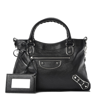 Balenciaga Chevre Silver Metallic Edge Hardware Town Black 1 of 8