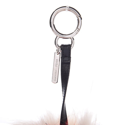 Fendi Mink Fox Rabbit Fur Vitello Flamingo Kurioso Monster Bag Bug Charm Beige Multicolor Black 3 of 3