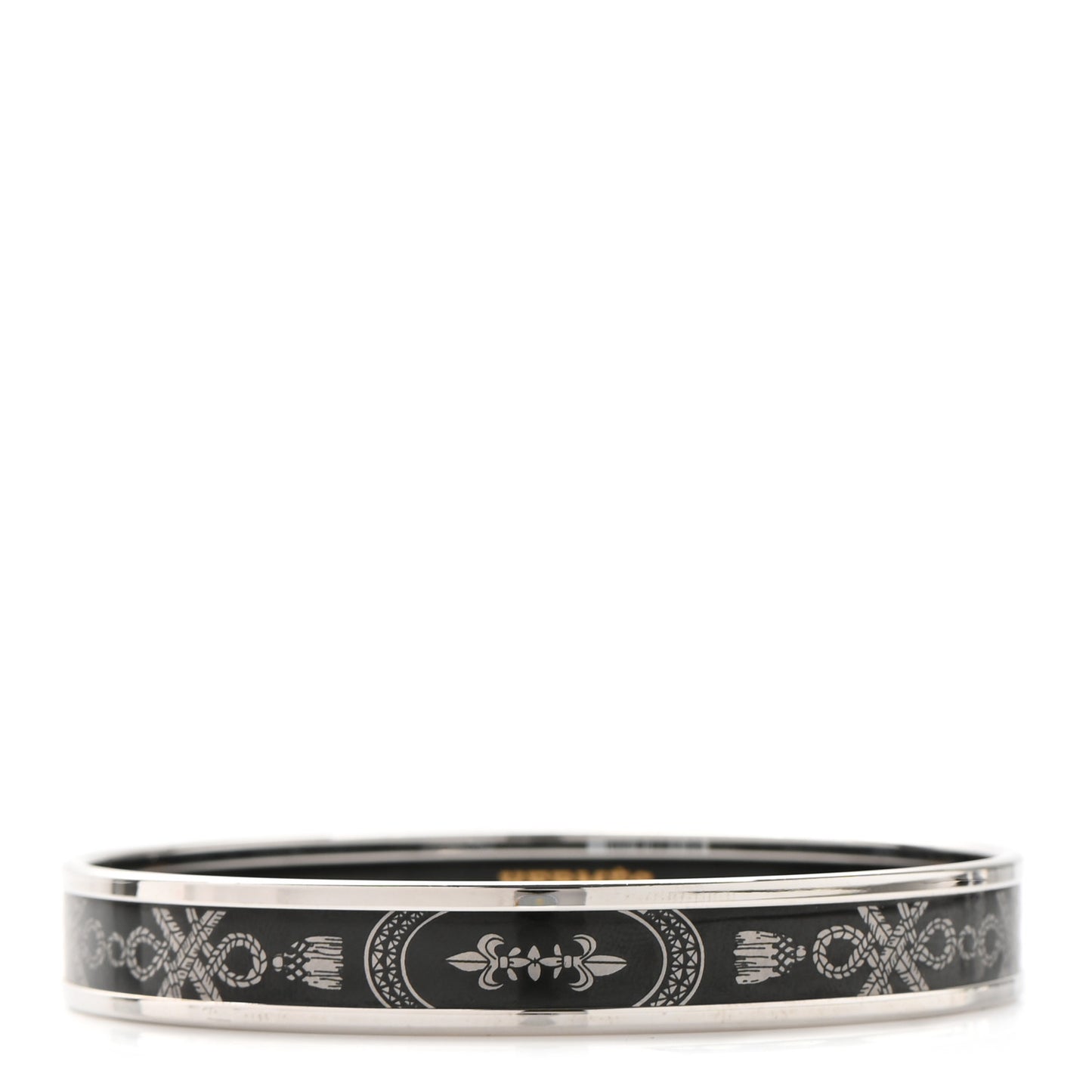 Enamel Printed Narrow Grand Apparat Bracelet Black