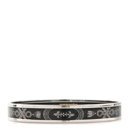 Hermes Enamel Printed Narrow Grand Apparat Bracelet Black 1 of 6