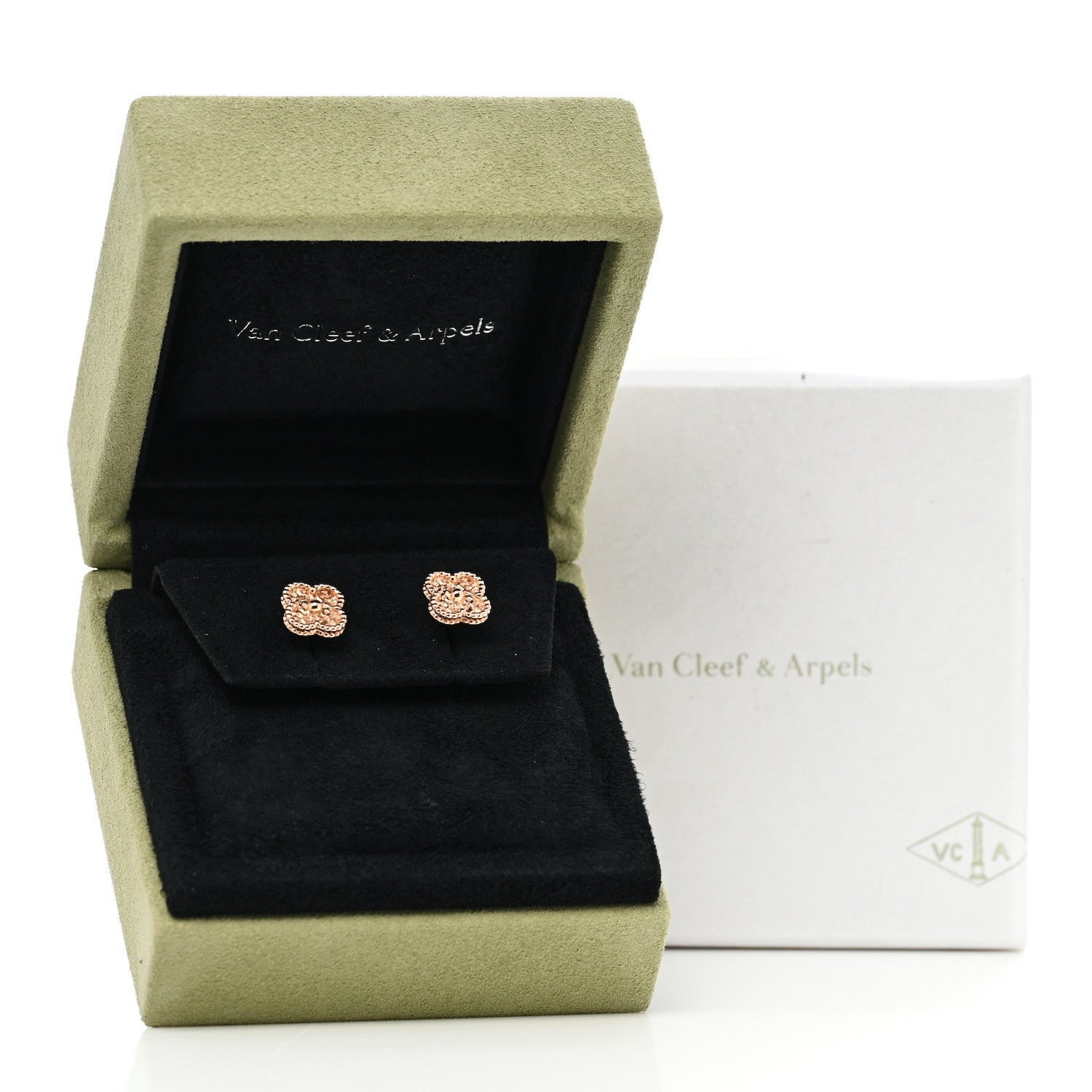 Van Cleef & Arpels 18K Rose Gold Sweet Alhambra Earrings 5 of 5