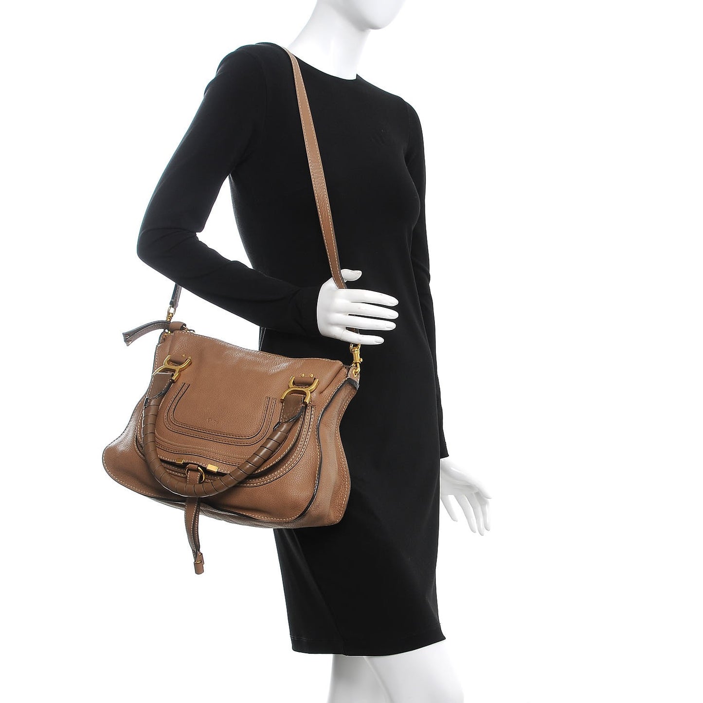 Calfskin Medium Marcie Satchel Nut