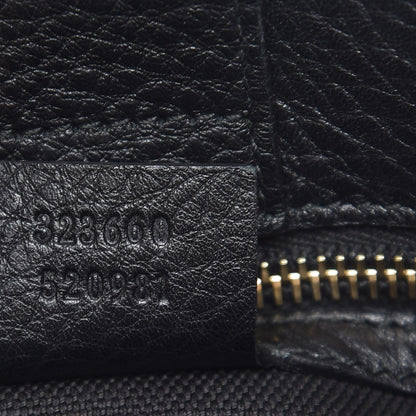 Gucci Pebbled Calfskin Medium Bamboo Shopper Tote Black 7 of 8