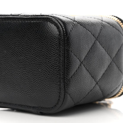Chanel Caviar Quilted Mini Vanity Case With Chain Black 10 of 11