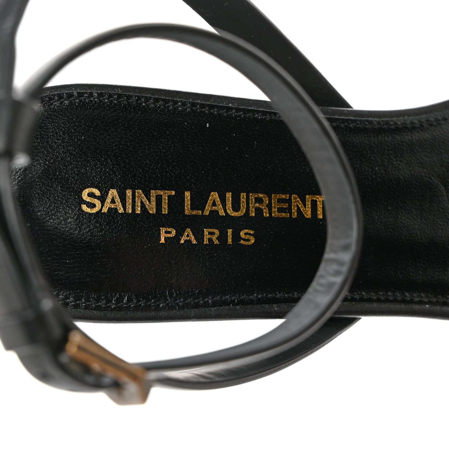Calfskin Tribute 05 Ankle Strap Flat Sandals 37 Black