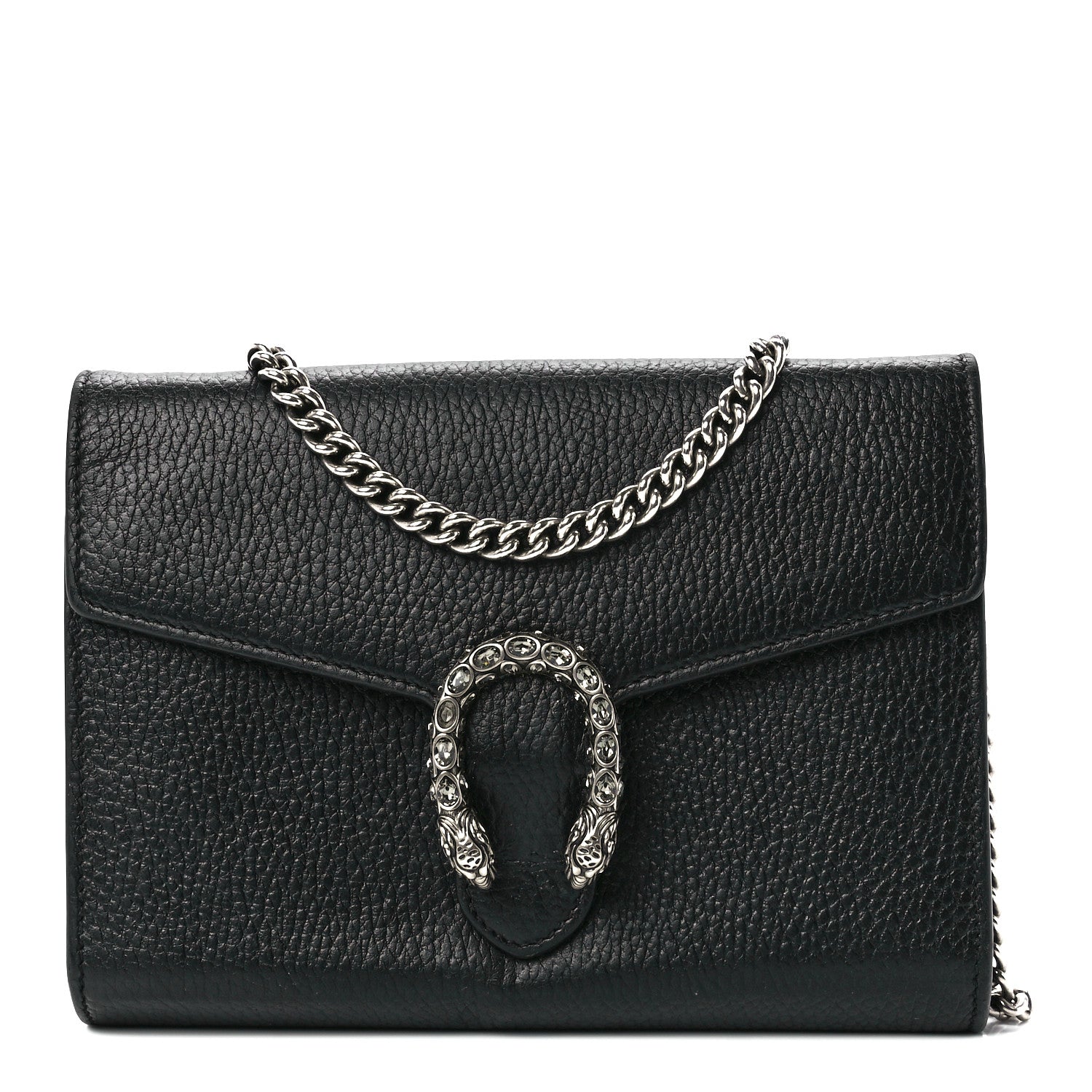 Gucci Calfskin Mini Dionysus Chain Wallet Black 1 of 12