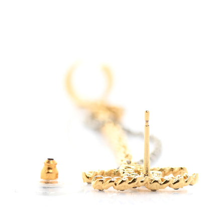 Chanel Crystal CC Chain Cuff Single Earring Gold Silver 3 of 5
