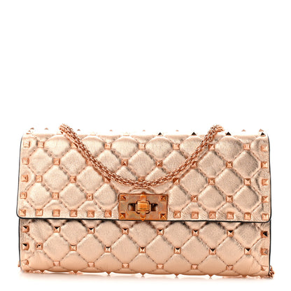 Valentino Garavani Metallic Lambskin Rockstud Spike Wallet on Chain Rame 1 of 9