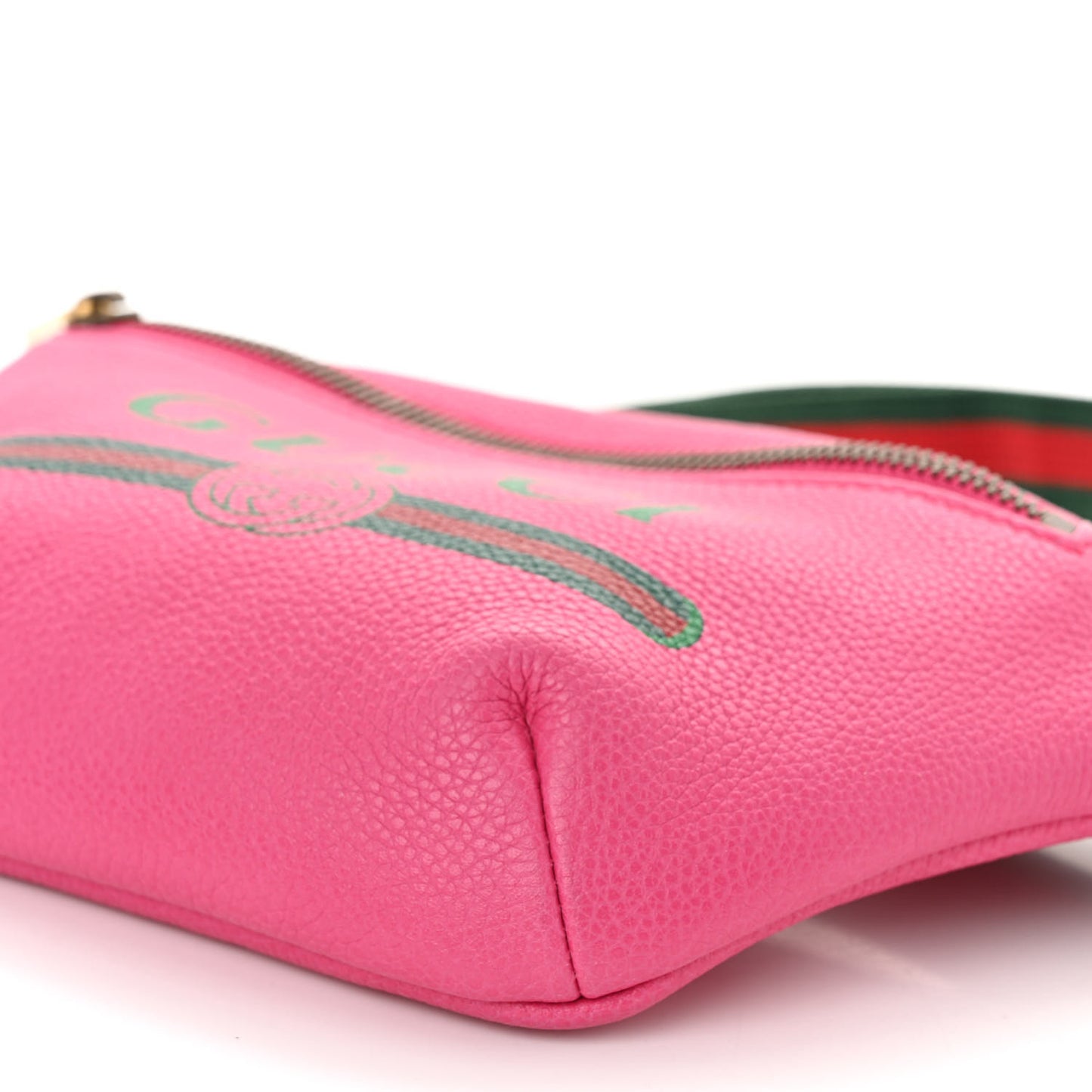 Grained Calfskin Small Logo Belt Bag Box Pink Green