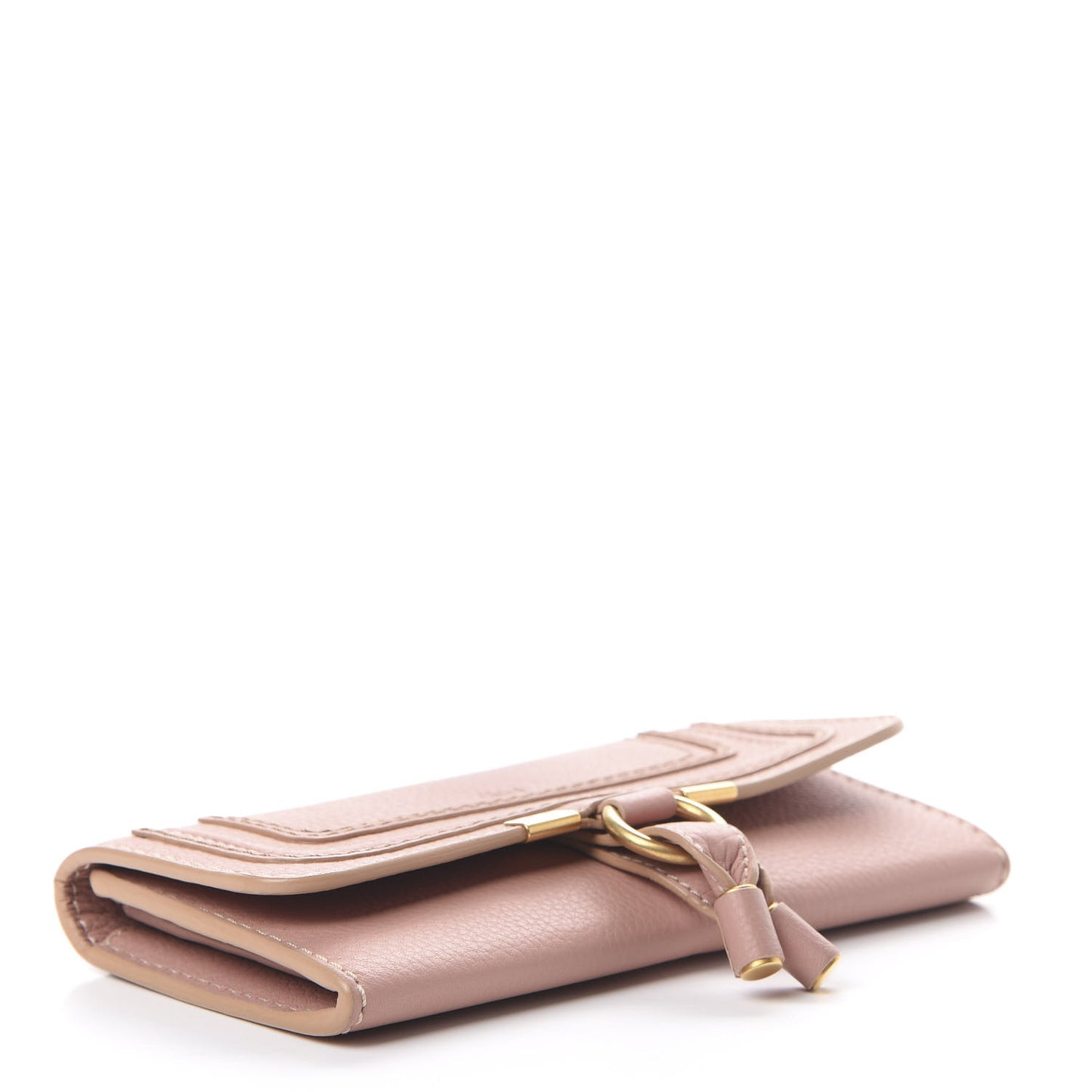 Calfskin Marcie Long Continental Flap Wallet Fallow Pink