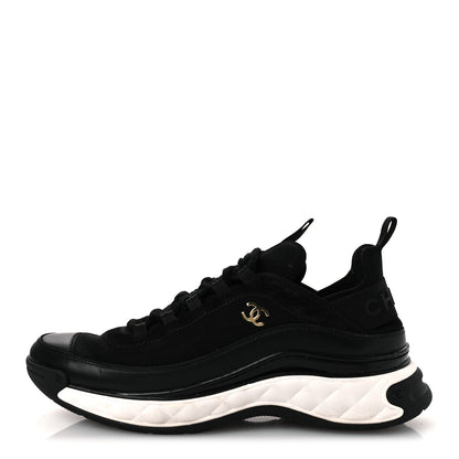 Chanel Velvet Calfskin Mixed Fibers CC Sneakers 40.5 Black 1 of 11