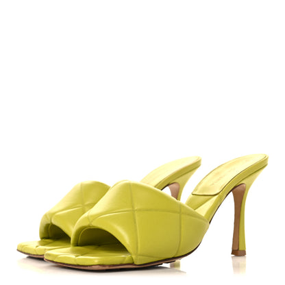 Bottega Veneta Nappa Quilted Rubber Lido Mule Sandals 38 Kiwi 4 of 10