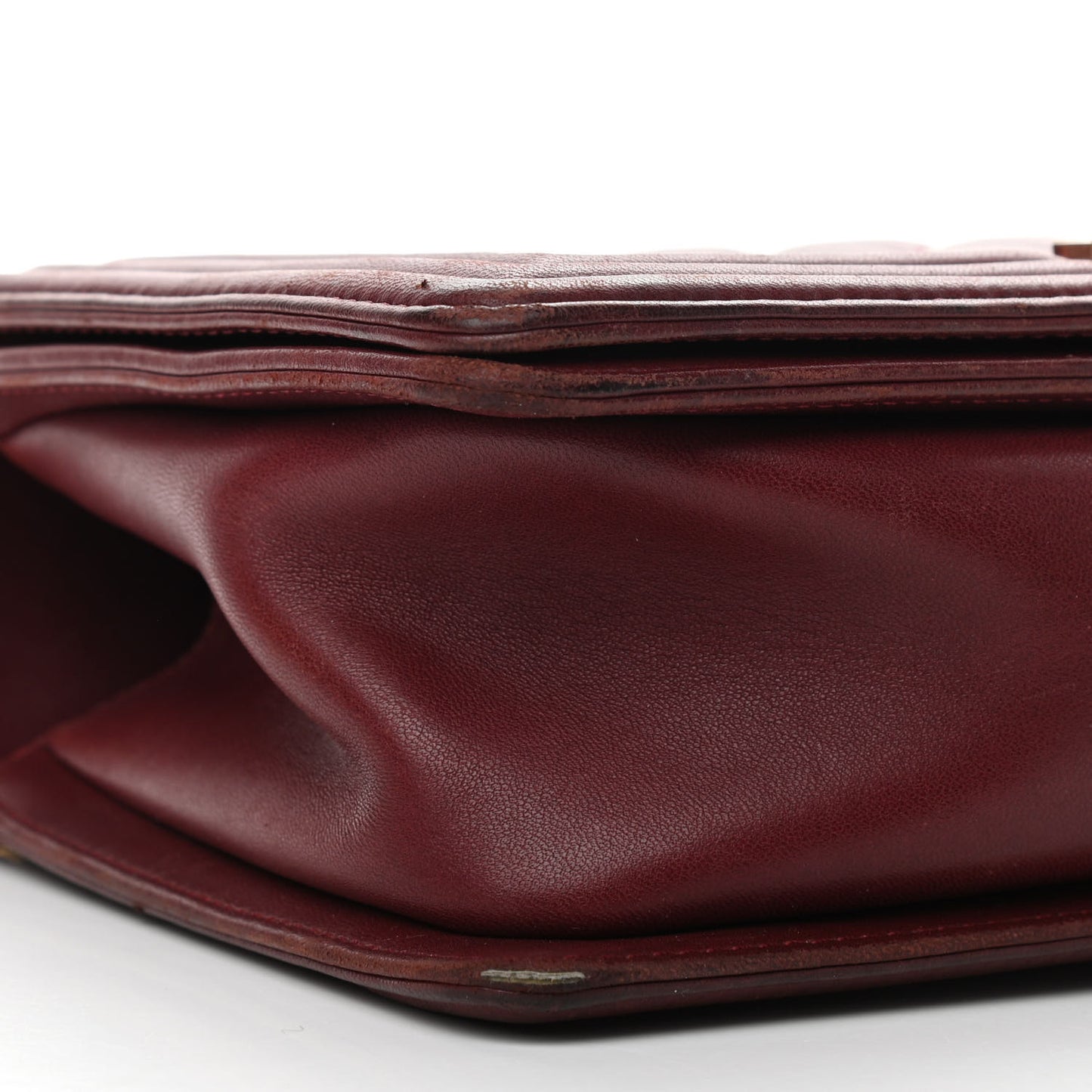 Lambskin Quilted Medium Boy Flap Dark Red