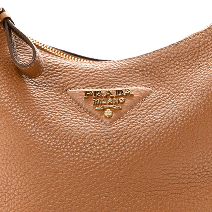 Prada Vitello Daino Soft Mini Shoulder Bag Caramel 7 of 9