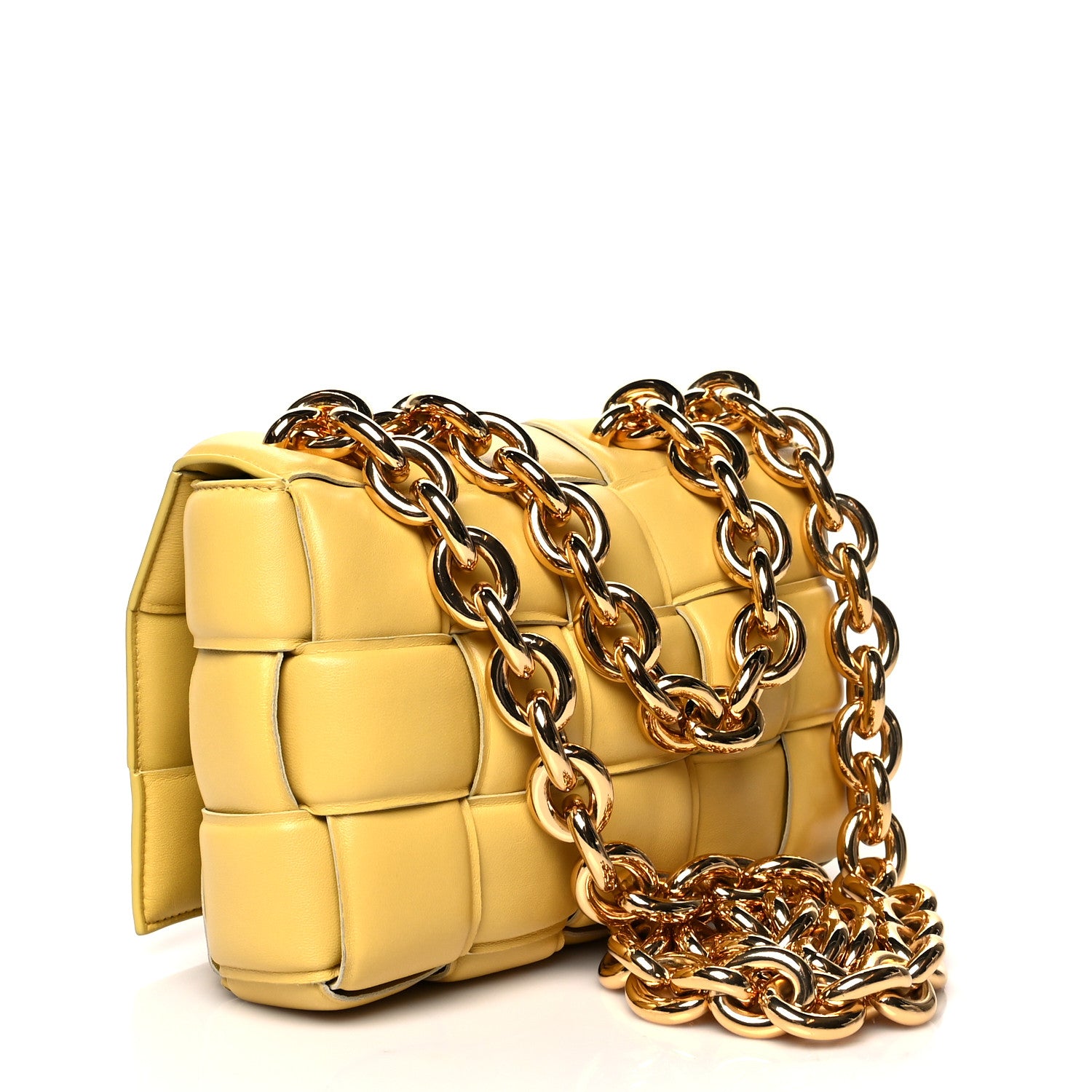 Bottega Veneta Lambskin Maxi Intreccio Padded Chain Cassette Crossbody Bag Corn 3 of 11