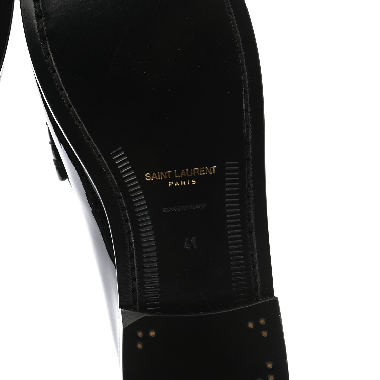 Saint Laurent Patent Calfskin Penny Loafers 41 Black 6 of 8