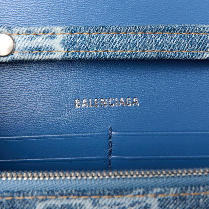 Balenciaga Denim BB Monogram Hourglass Chain Bag Blue 6 of 11