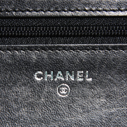 Chanel Lambskin Quilted Boy Wallet On Chain WOC Black 5 of 9