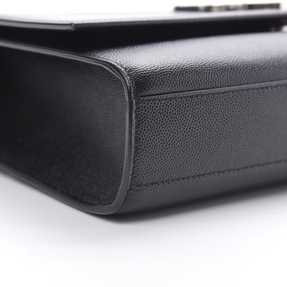 Saint Laurent Grain De Poudre Large Classic Monogram Kate Satchel Black 9 of 11