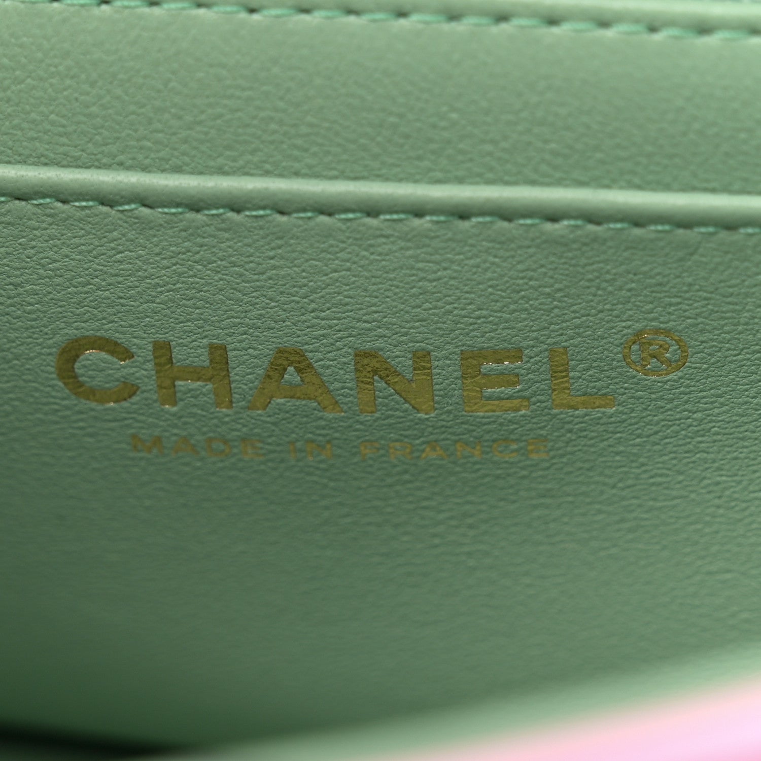 Chanel Lambskin Quilted Mini Top Handle Rectangular Flap Pink Green 6 of 10