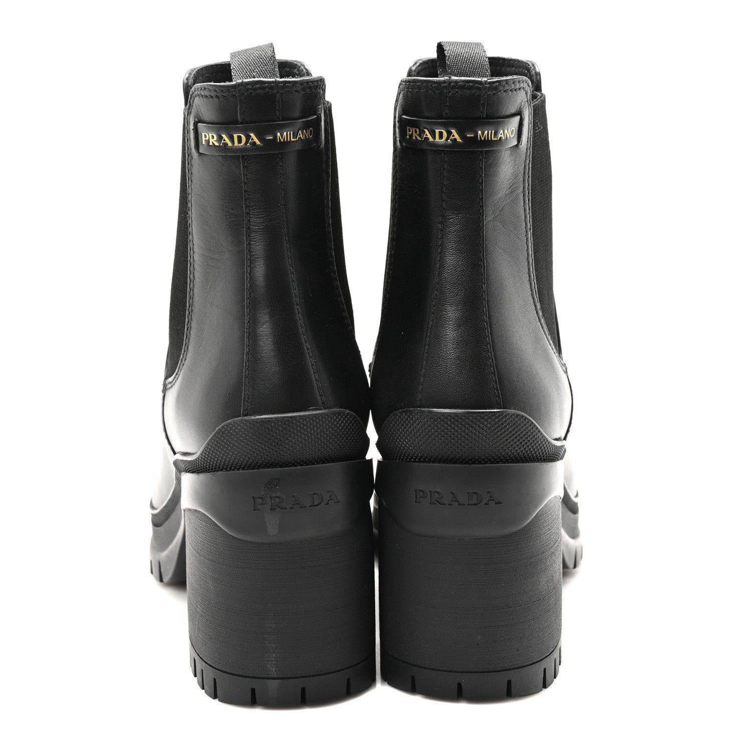 Prada Vitello Montana Lug Sole Chelsea 55mm Boots 39 Black 8 of 9