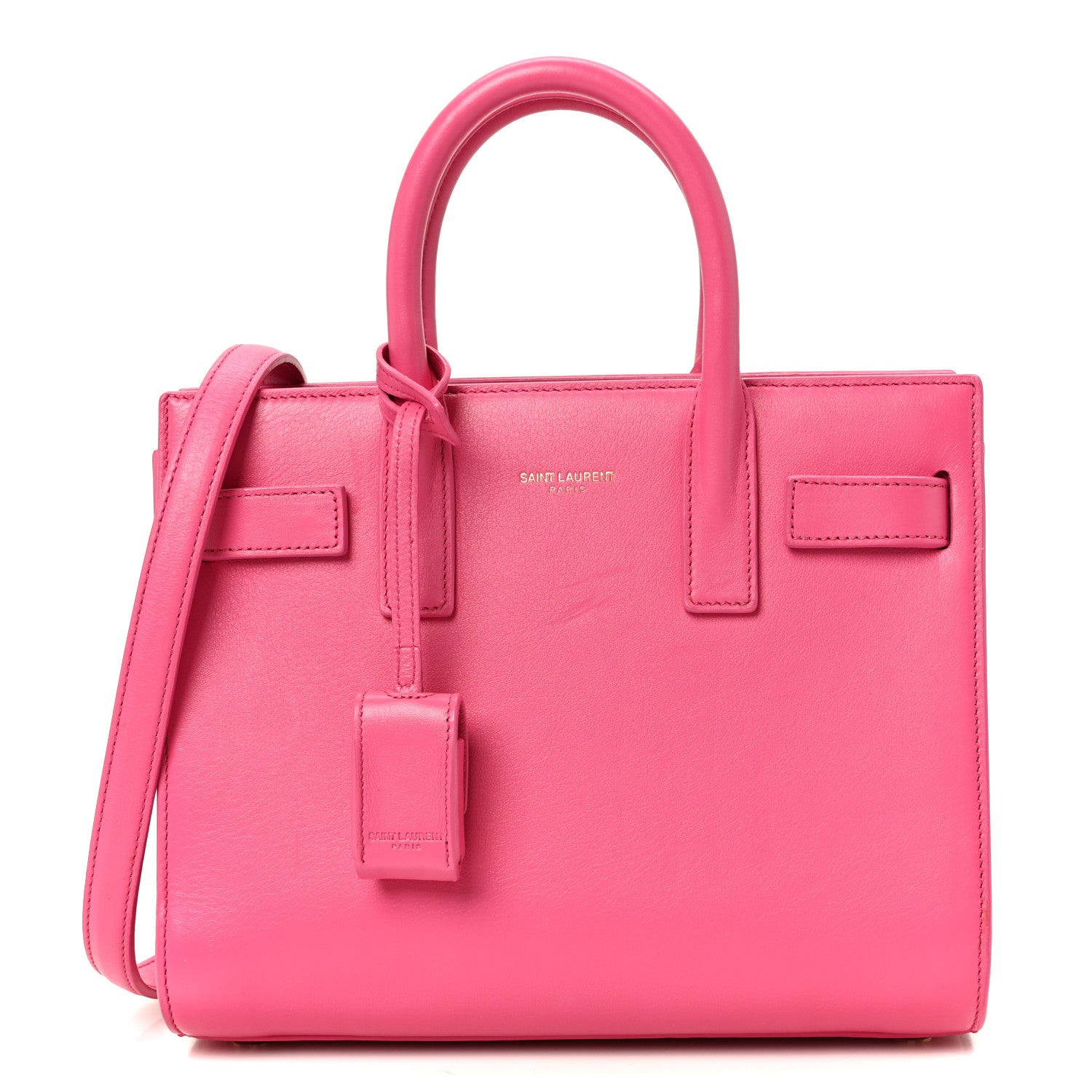 Saint Laurent Calfskin Nano Sac De Jour Lipstick Fuchsia 1 of 11