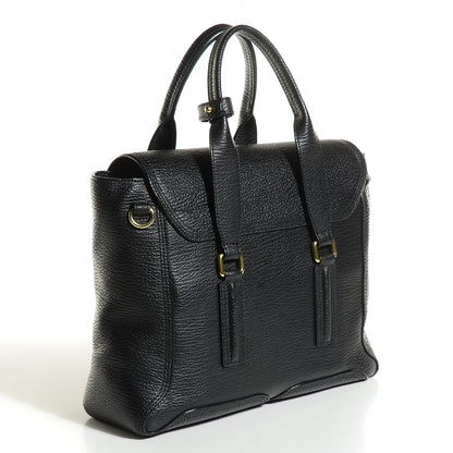 3.1 Phillip Lim 3.1 Textured Calfskin Medium Pashli Satchel Black 3 of 13