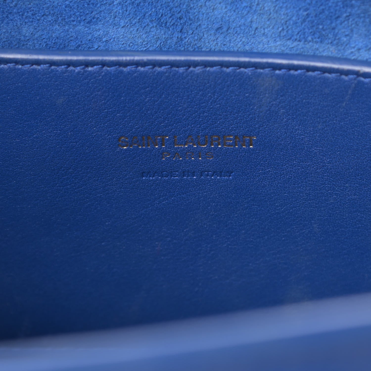 Saint Laurent Calfskin Monogram Baby Cabas Blue 7 of 19