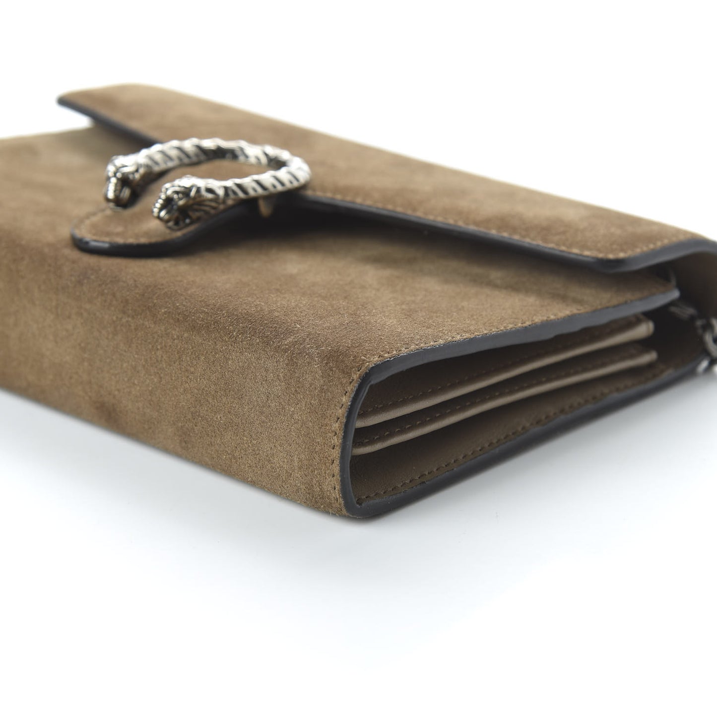 Suede Mini Dionysus Chain Wallet Taupe