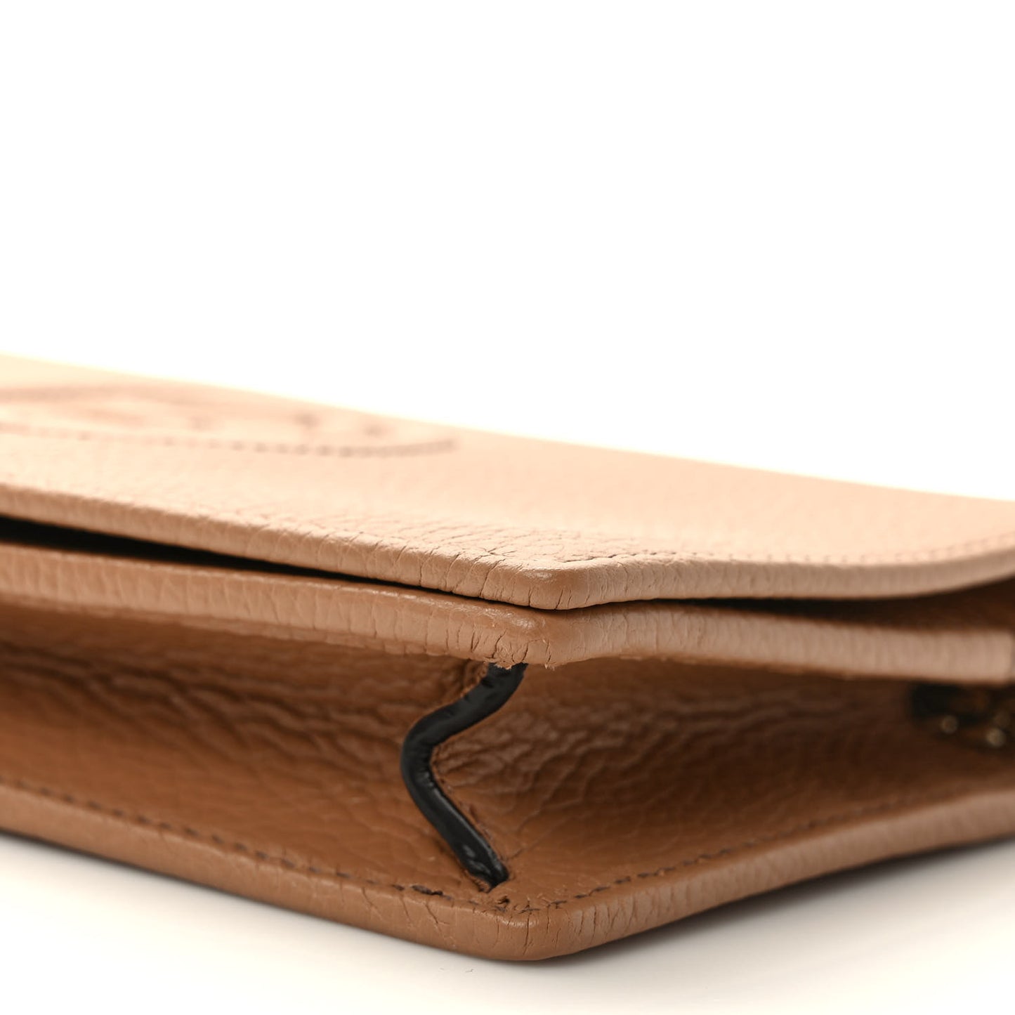 Pebbled Calfskin Soho Wallet on Chain Camelia