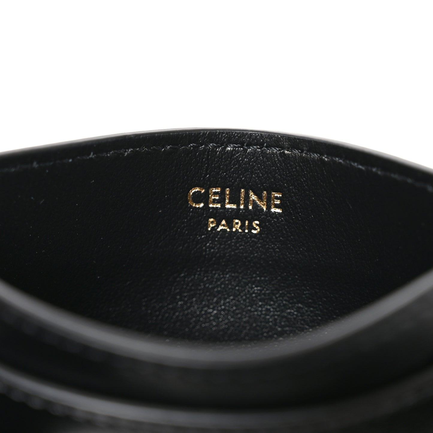 Smooth Lambskin Triomphe Card Holder Black
