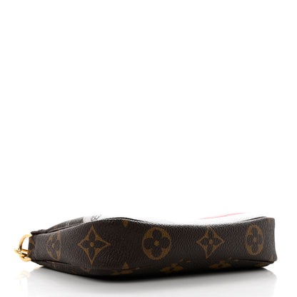 Louis Vuitton Monogram 2019 Christmas Animation Mini Courchevel Pochette Accessories Fuchsia 4 of 7