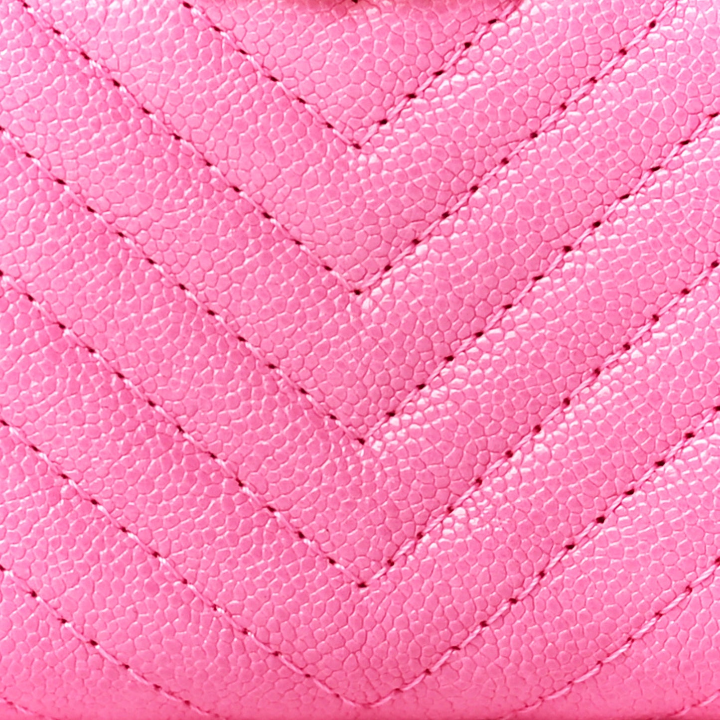 Caviar Chevron Quilted Boy Zip Around Coin Purse Wallet Pink