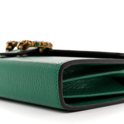 Gucci Calfskin Mini Dionysus Chain Wallet Emerald 10 of 12