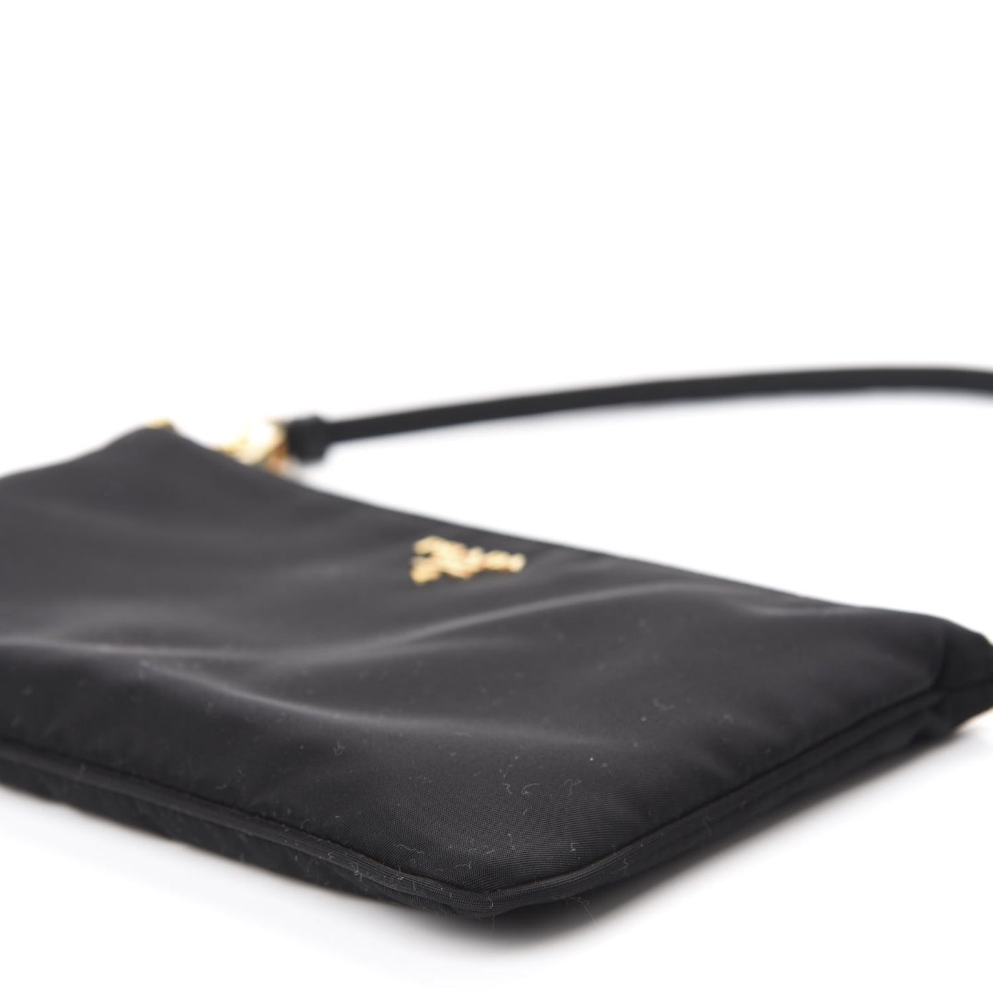 Tessuto Nylon Soft Calfskin Shoulder Bag Black