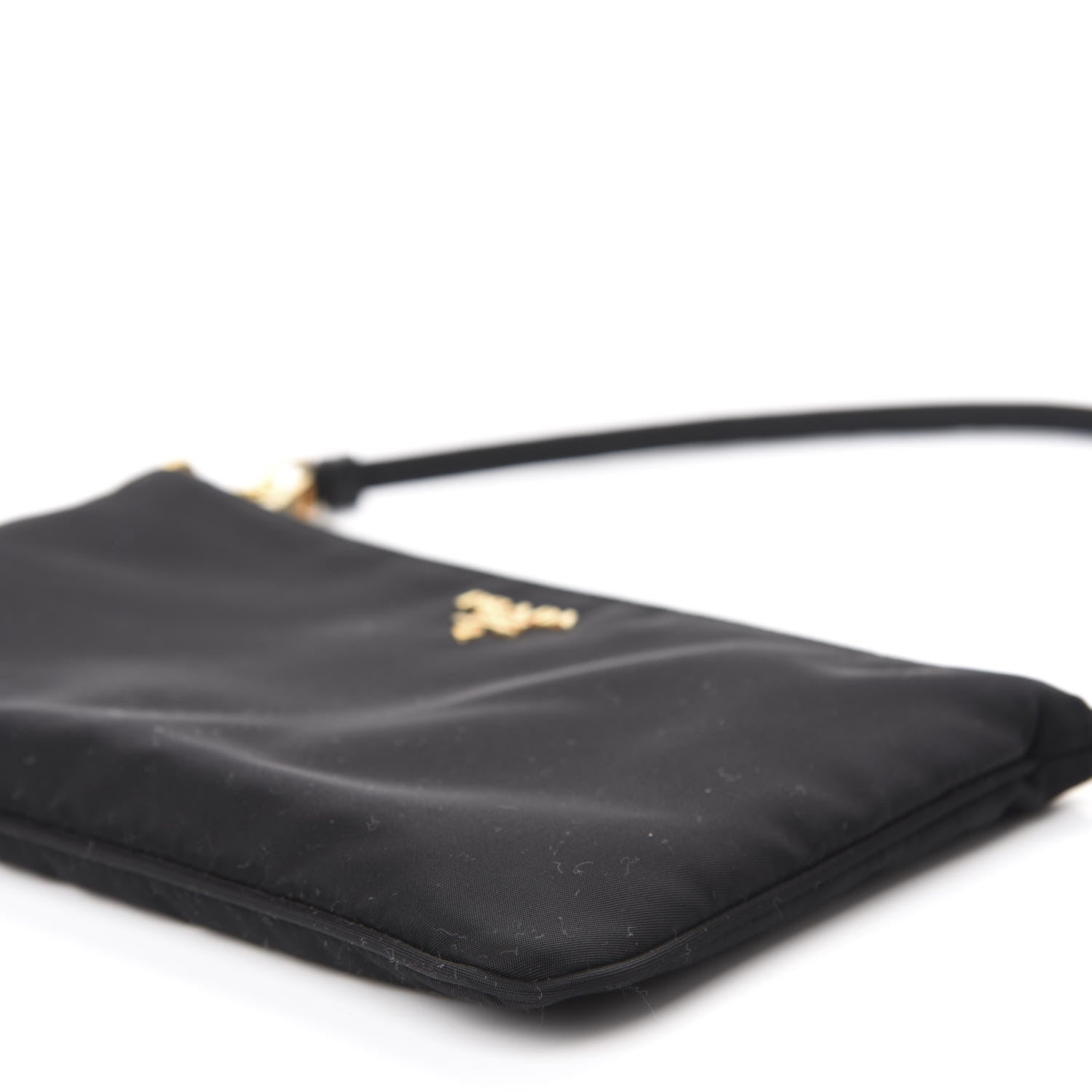 Prada Tessuto Nylon Soft Calfskin Shoulder Bag Black 7 of 10
