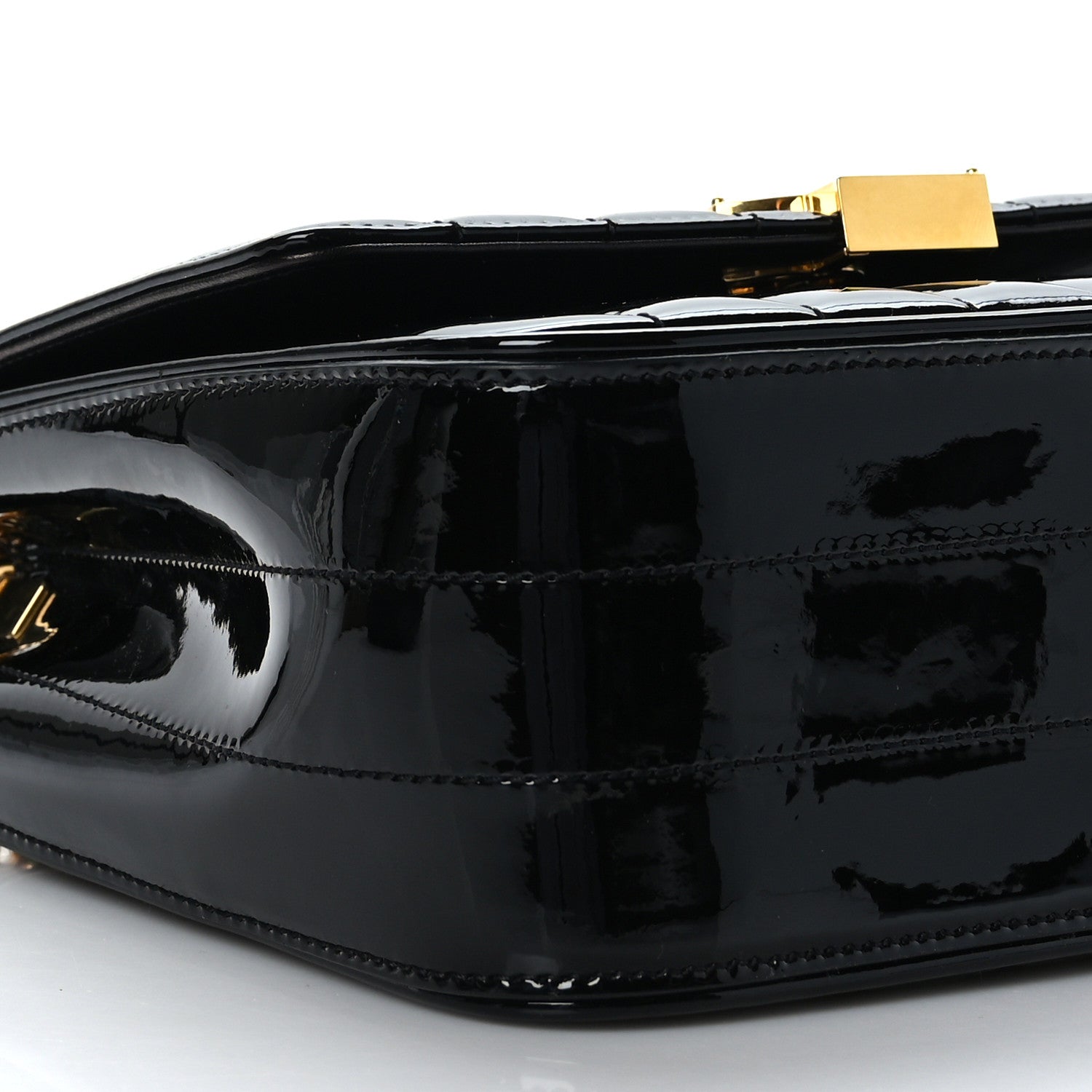 Saint Laurent Patent Calfskin Matelasse Monogram Medium Vicky Chain Bag Black 7 of 8