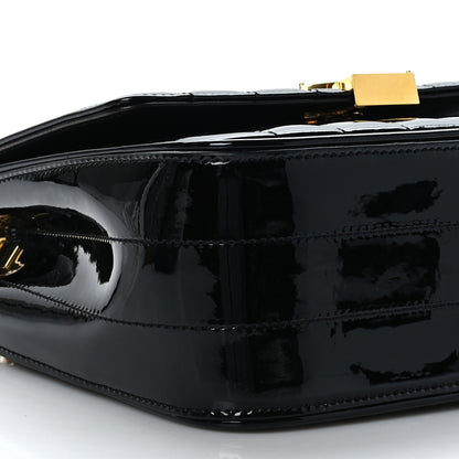Saint Laurent Patent Calfskin Matelasse Monogram Medium Vicky Chain Bag Black 7 of 8