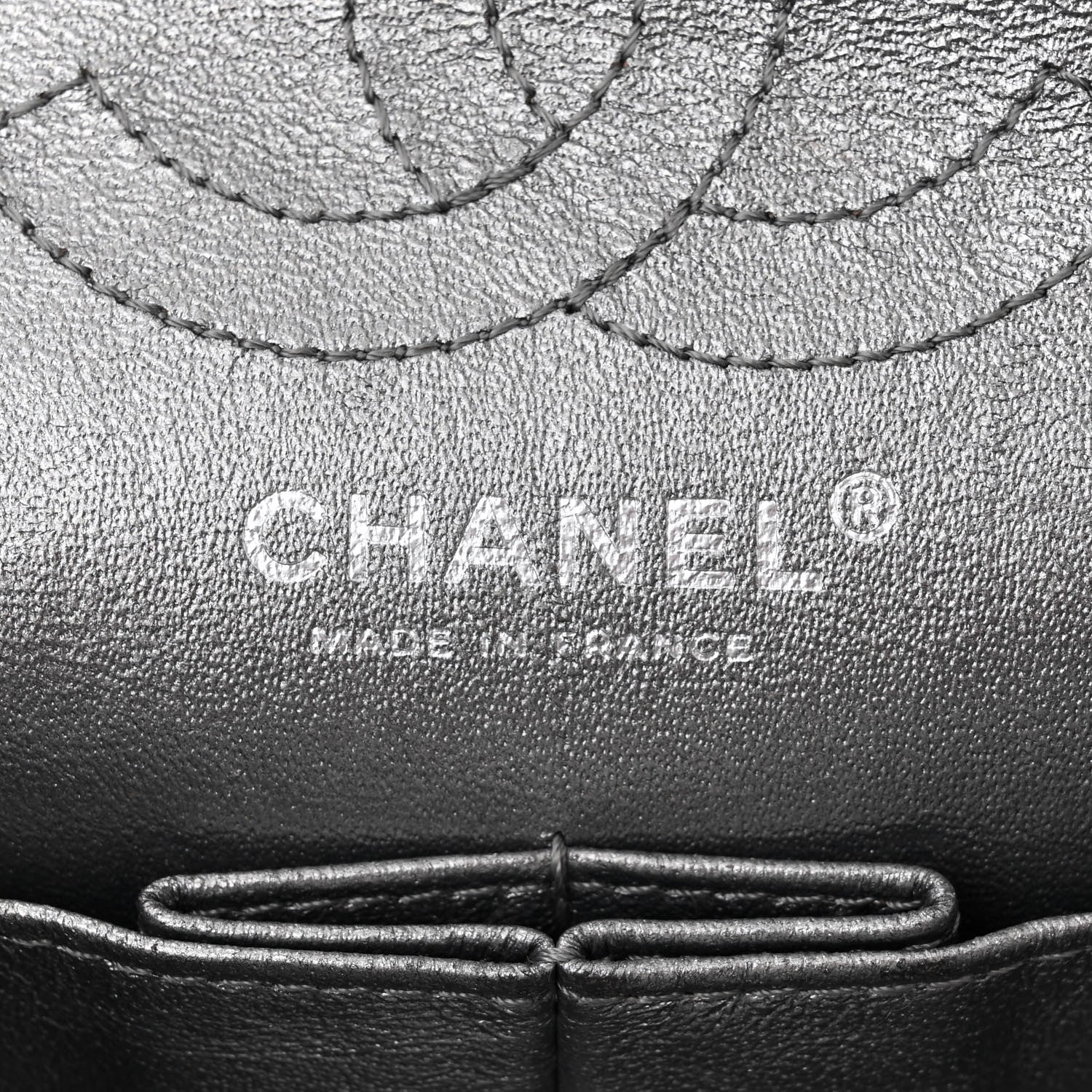 Chanel Metallic Calfskin Quilted Lucky Charms 2.55 Reissue 224 Flap Dark Silver 6 of 14