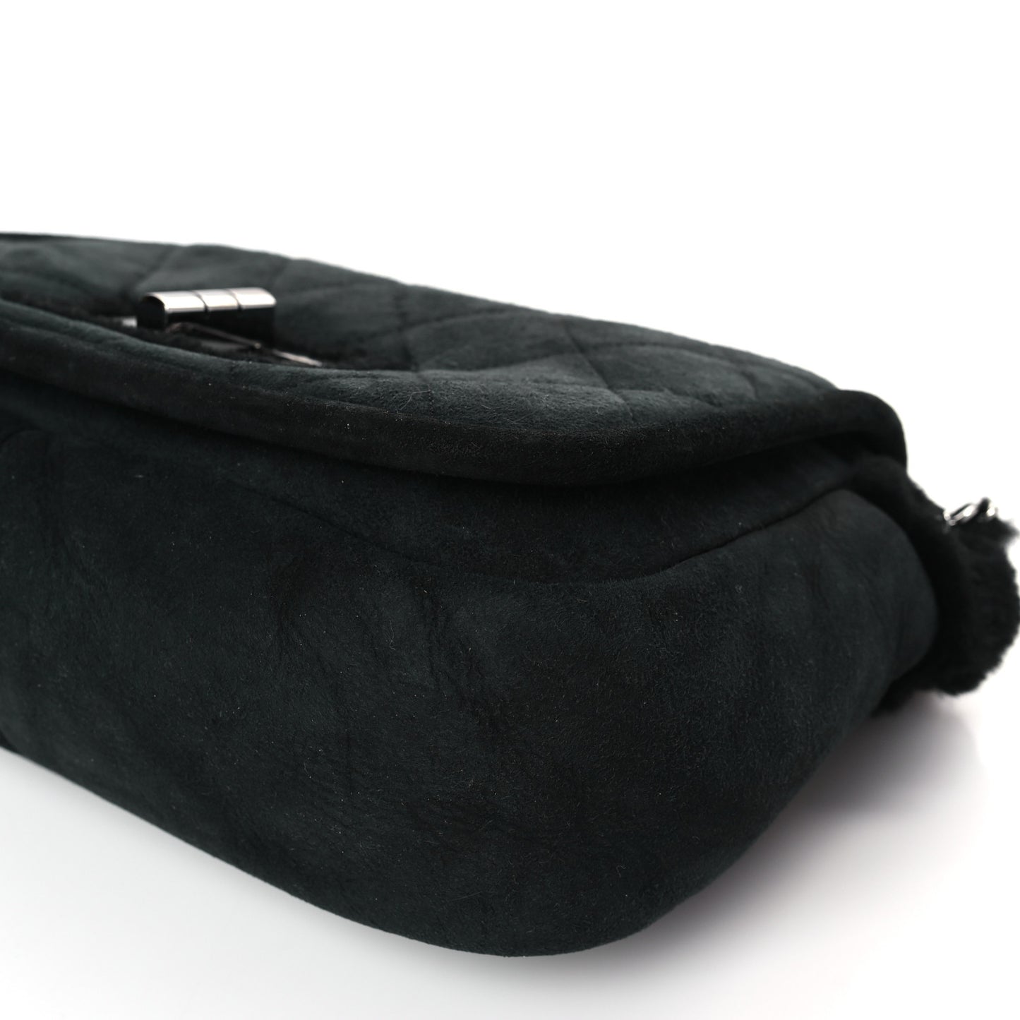 Shearling Quilted Mademoiselle Flap Black