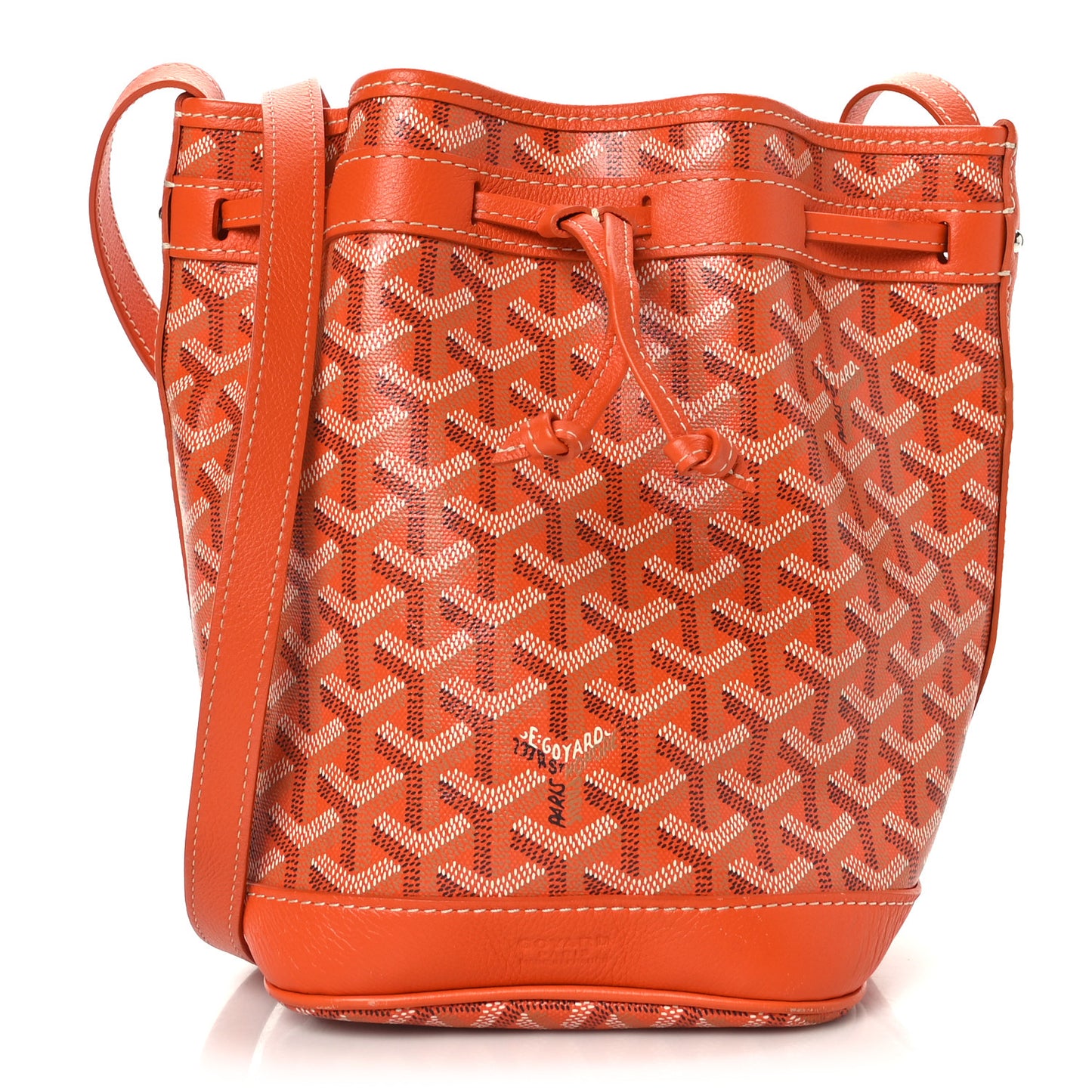 Goyardine Petit Flot Bucket Bag PM Orange