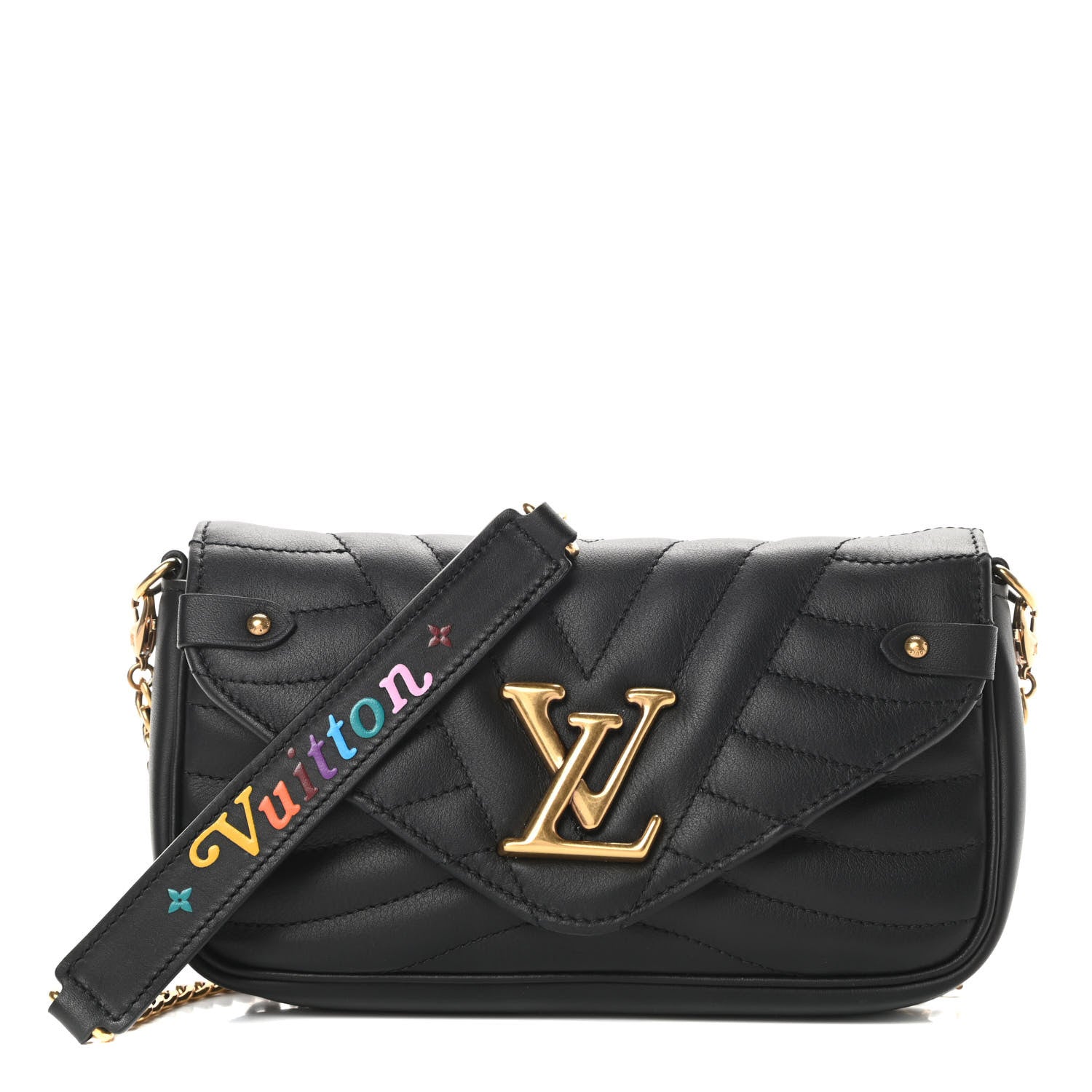 Louis Vuitton Calfskin New Wave Chain Pochette Black 1 of 9