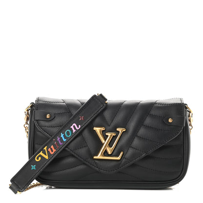 Louis Vuitton Calfskin New Wave Chain Pochette Black 1 of 9