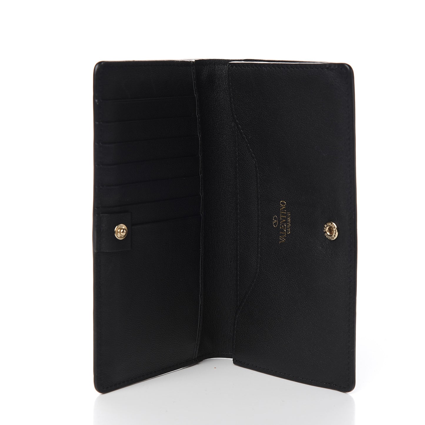 Vitello Rockstud Flap Wallet Black