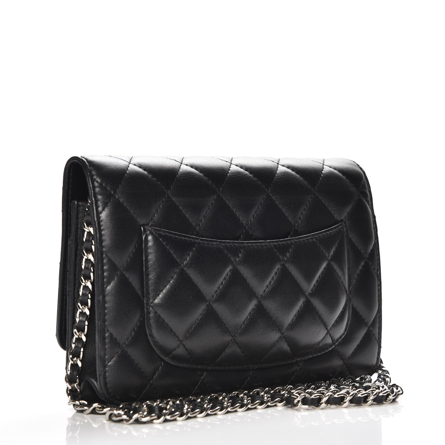 Chanel Lambskin Quilted Wallet On Chain WOC Black 3 of 8
